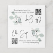 OH SNAP QR Code Eucalyptus Gevouwen tafelkaart Plaatskaartje (Buitenkant ongevouwen)