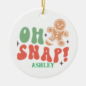 Oh snap retro grappig Kerst gezegde gepersonalisee Keramisch Ornament (Voorkant)