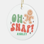Oh snap retro grappig Kerst gezegde gepersonalisee Keramisch Ornament (Links)
