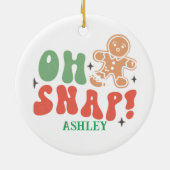 Oh snap retro grappig Kerst gezegde gepersonalisee Keramisch Ornament (Achterkant)