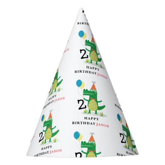 Oh Snap Schattige Alligator in Swamp Kids Verjaard Feesthoedjes (Voorkant)