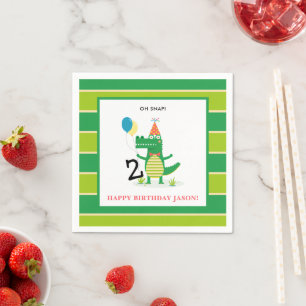 Oh Snap Schattige Alligator in Swamp Kids Verjaard Servet