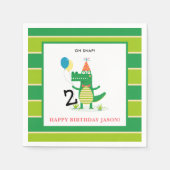 Oh Snap Schattige Alligator in Swamp Kids Verjaard Servet (Voorkant)