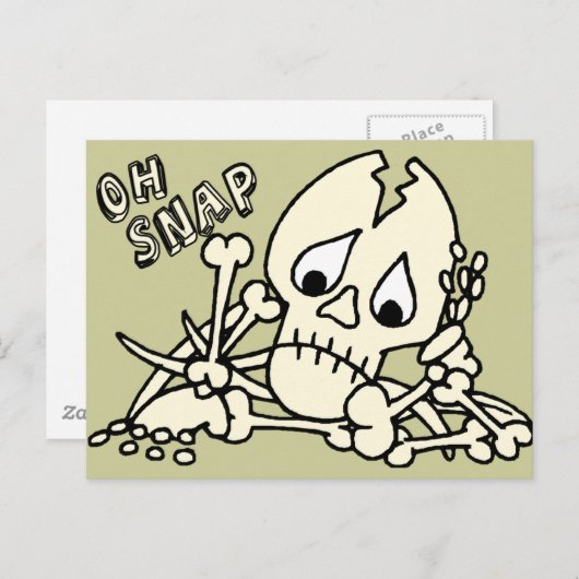 Oh Snap Skeleton Briefkaart (Voorkant / Achterkant)