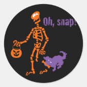 Oh, Snap Skeleton Ronde Sticker (Voorkant)