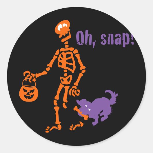 Oh, Snap Skeleton Ronde Sticker (Voorkant)