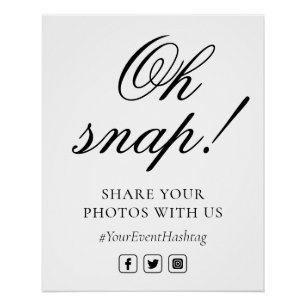 Oh Snap Social Media Chic Modern Wedding Event Perfect Poster