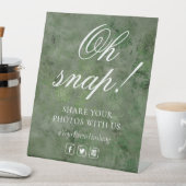 Oh Snap Social Media Chic Modern Wedding Event Reclamebord Met Voetstuk (Insitu)