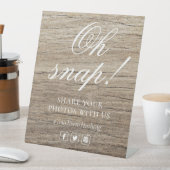 Oh Snap Social Media Chic Modern Wedding Event Reclamebord Met Voetstuk (Insitu)