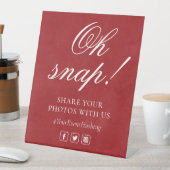 Oh Snap Social Media Chic Modern Wedding Event Reclamebord Met Voetstuk (Insitu)