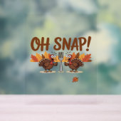 Oh Snap Turkey Day Funny Night of Thanksgiving Ess Acryl Bord (Neutraal)