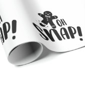Oh Snap Typografie Kerstfeestdag Cadeaupapier (Rol Hoek)