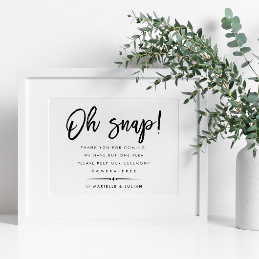Oh Snap | Typografie Unplugged Ceremony Poster