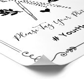 Oh Snap Vintage Botanische Trouw Hashtag Selfie Poster (Hoek)