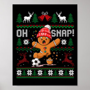 Oh Snap Voetbal Kerstman Kerstmis Verschrikkelijke Poster