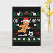 Oh Snap Voetbal Peperkoekman Kerst Misvormde Kerst Kaart (Gele Bloem)