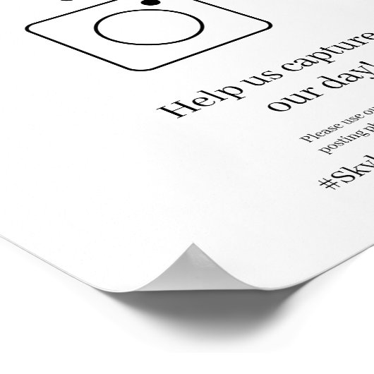 Oh Snap Wedding Hashtag Poster Wisteria (Hoek)