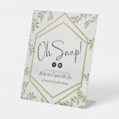 Oh Snap Wedding Hashtag Reclamebord Met Voetstuk (Voorkant)
