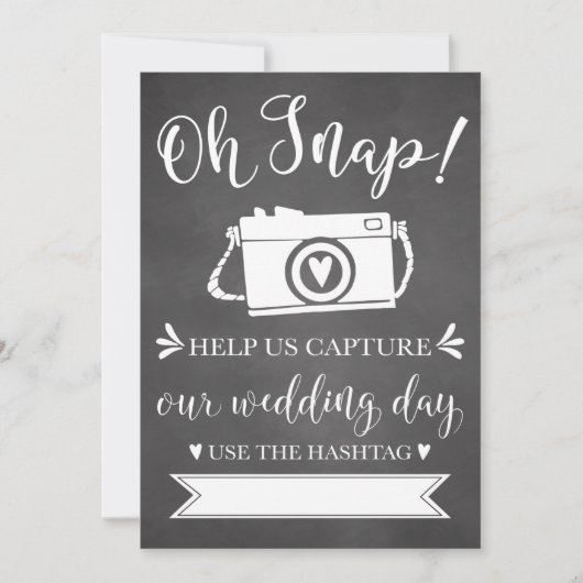 Oh Snap Wedding Hashtag Sign (Voorkant)