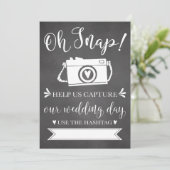 Oh Snap Wedding Hashtag Sign (Staand voorkant)