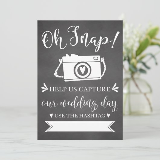 Oh Snap Wedding Hashtag Sign (Staand voorkant)