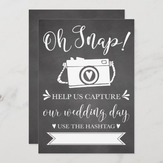 Oh Snap Wedding Hashtag Sign (Voorkant / Achterkant)