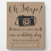 Oh Snap Wedding Hashtag Sign Fotoplaat (Voorkant)