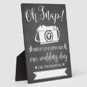 Oh Snap Wedding Hashtag Sign Fotoplaat (Zijkant)