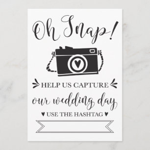 Oh Snap Wedding Hashtag Sign Kaart