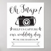Oh Snap Wedding Hashtag Sign Poster (Voorkant)