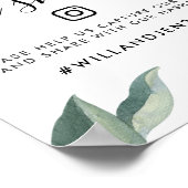 Oh Snap Wedding Hashtag Sign | Waterverf leest Poster (Hoek)