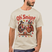Oh Snap! Wishbone Game Pilgrim Native Turkey Funny T-shirt (Voorkant)
