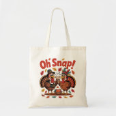 Oh Snap! Wishbone Game Pilgrim Native Turkey Funny Tote Bag (Voorkant)