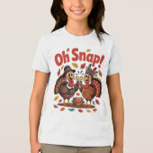 Oh Snap! Wishbone Game Pilgrim Native Turkey Funny Tri-Blend Shirt (Voorkant)