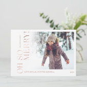 Oh So Merry | Foto van White Minimal Roos Gold Fam Feestdagenkaart (Staand voorkant)