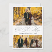 Oh So Merry Script Autumn Family 3 Foto Feestdagenkaart (Voorkant)