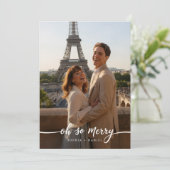 Oh so Merry Simple Modern Pas getrouwd Kerstfoto Feestdagenkaart (Staand voorkant)