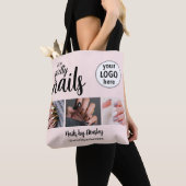 Oh So Pretty Nagelstylist Roze Script Logo 3 Foto Tote Bag (Dichtbij)