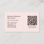 Oh So Pretty Nagelstylist Script Roze Foto QR Code Visitekaartje (Achterkant)