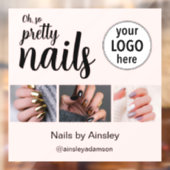 Oh So Pretty Nail Artist Script Logo Photo Pink Raamsticker (Vel 2)