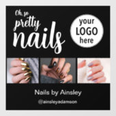 Oh So Pretty Nail Artist Script Logo Photo Raamsticker (Vel)