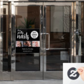 Oh So Pretty Nail Artist Script Logo Photo Raamsticker (Kantoordeur)