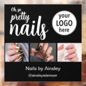 Oh So Pretty Nail Artist Script Logo Photo Raamsticker (Vel 2)