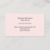 Oh So Pretty Nail Artist Script Photo Pink Visitekaartje (Achterkant)