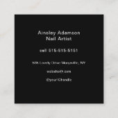 Oh So Pretty Nail Artist Script Photo Vierkante Visitekaartje (Achterkant)