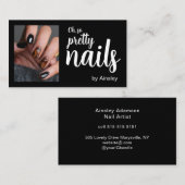 Oh So Pretty Nail Artist Script Photo Visitekaartje (Voorkant / Achterkant)