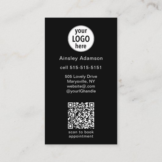 Oh So Pretty Nails Logo QR Code Social Visitekaartje (Achterkant)