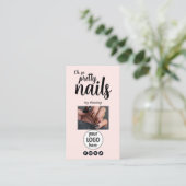 Oh So Pretty Nails Pink Logo QR Code Social Visitekaartje (Staand voorkant)