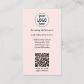 Oh So Pretty Nails Roze Logo QR Code Social Visitekaartje (Achterkant)