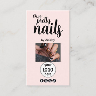 Oh So Pretty Nails Roze Logo QR Code Social Visitekaartje
